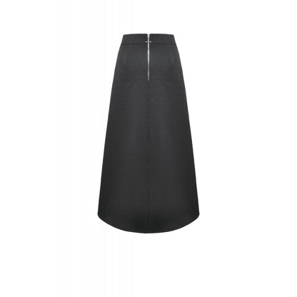 Dark in Love Punk Layered Pocket Cutout Belted Long Skirt