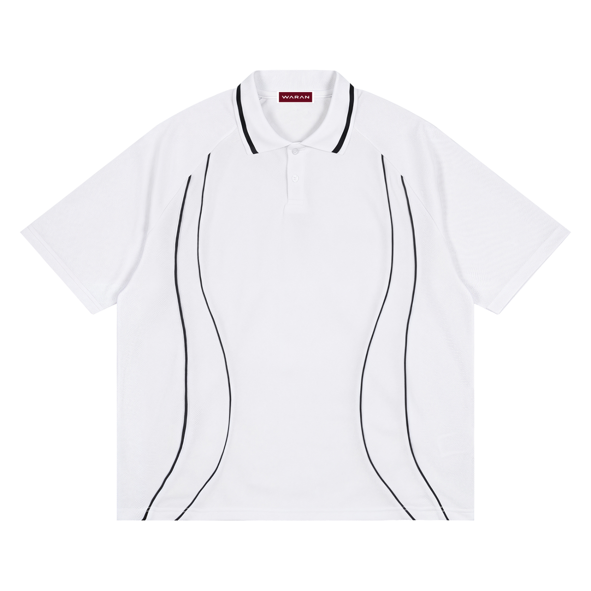 Waran Unisex Raglan Piping Polo Shirt