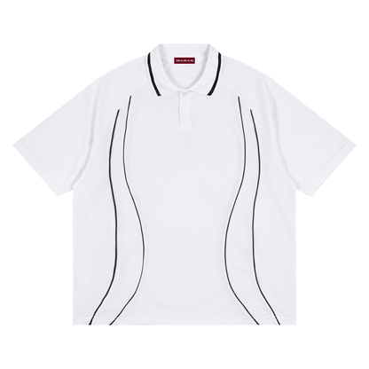 Waran Unisex Raglan Piping Polo Shirt