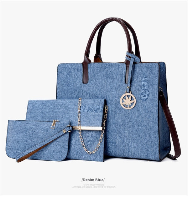 3-Piece PU Leather Handbag Set