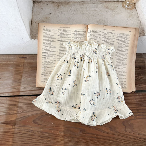 Girls' Cotton Floral Sling Romper & Short Sleeve Top Set