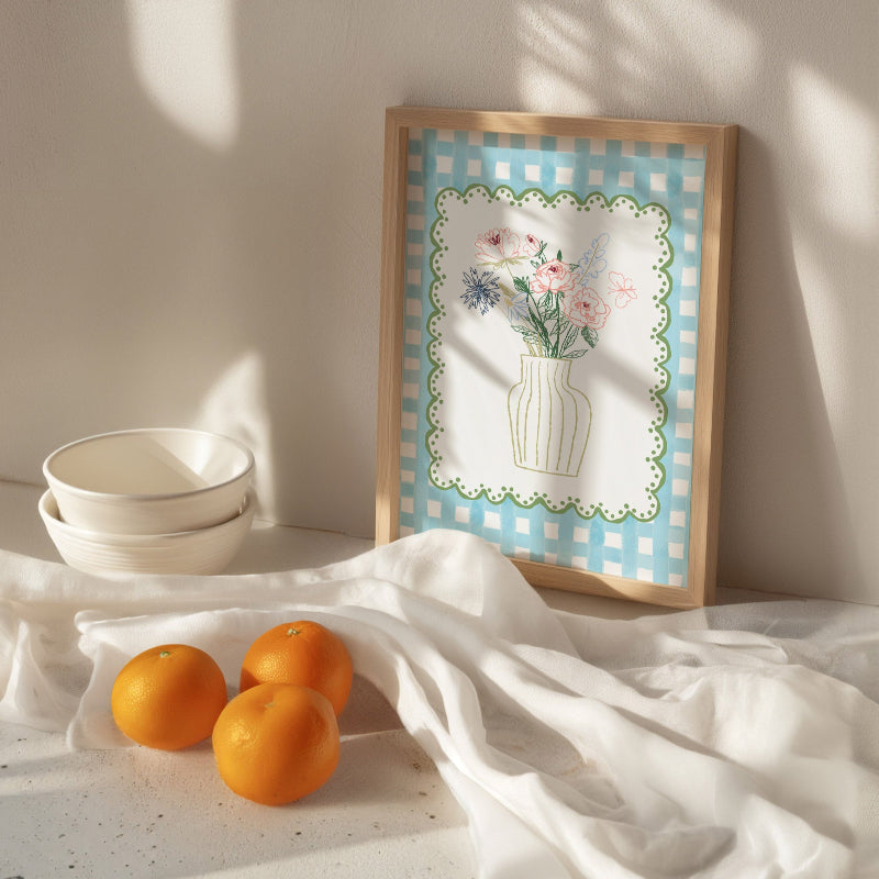 WILDFLOWER DOODLE GINGHAM PRINT