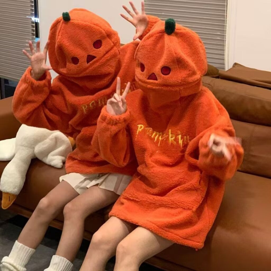 Halloween Pumpkin Head Retro Hoodie Unisex