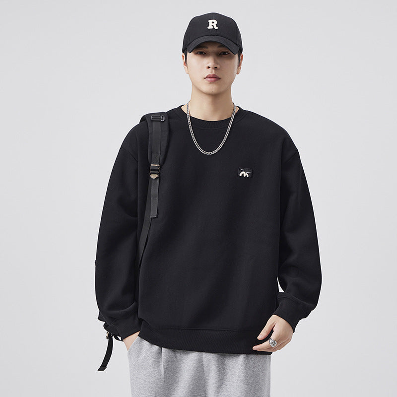 Men's Black Warm Thickened Sweatshirt Jacket