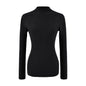 Women's Slim Fit Long Sleeve Mock Neck Seamless Wool Blend Knit Top