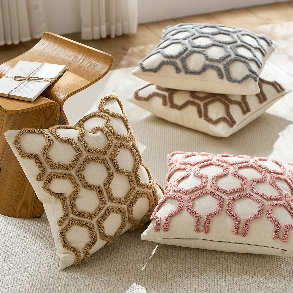 Honeycomb Tufted Cushion Cover
