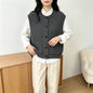 Round neck pocket sleeveless sweater for women
