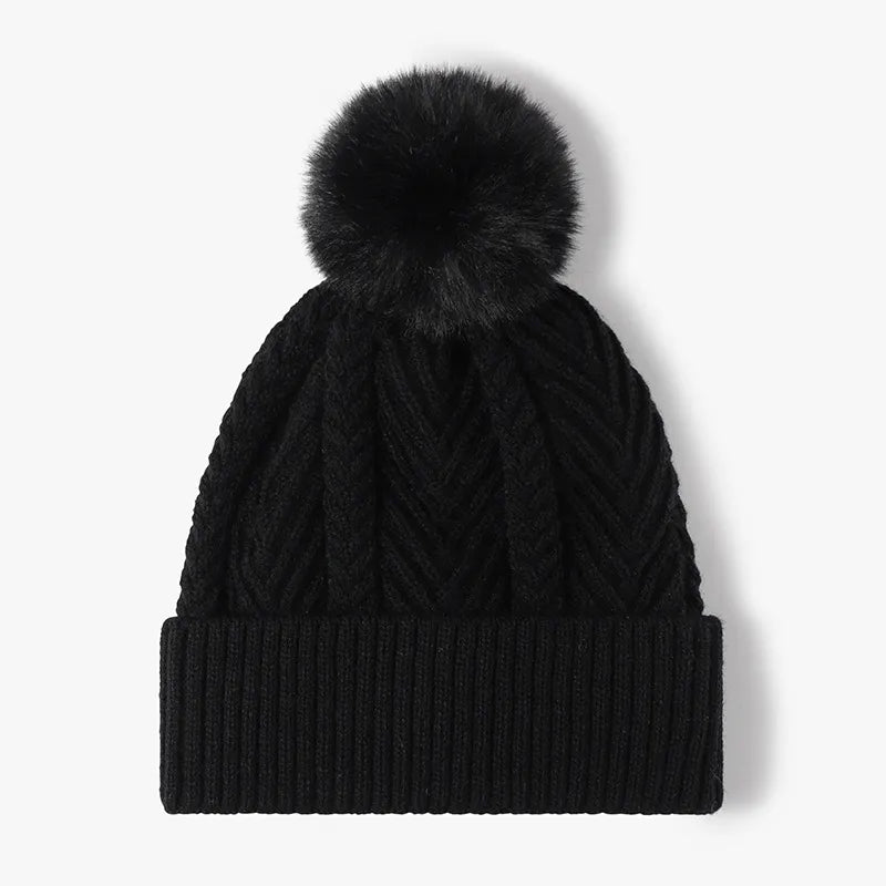 Cable knit pompom hat - view 8
