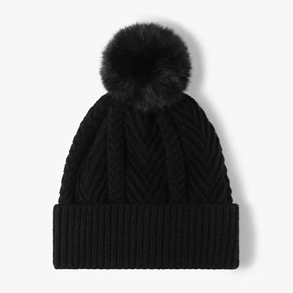 Cable knit pompom hat - view 8