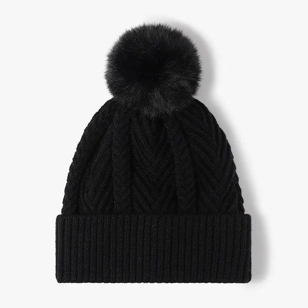 Cable knit pompom hat - view 8