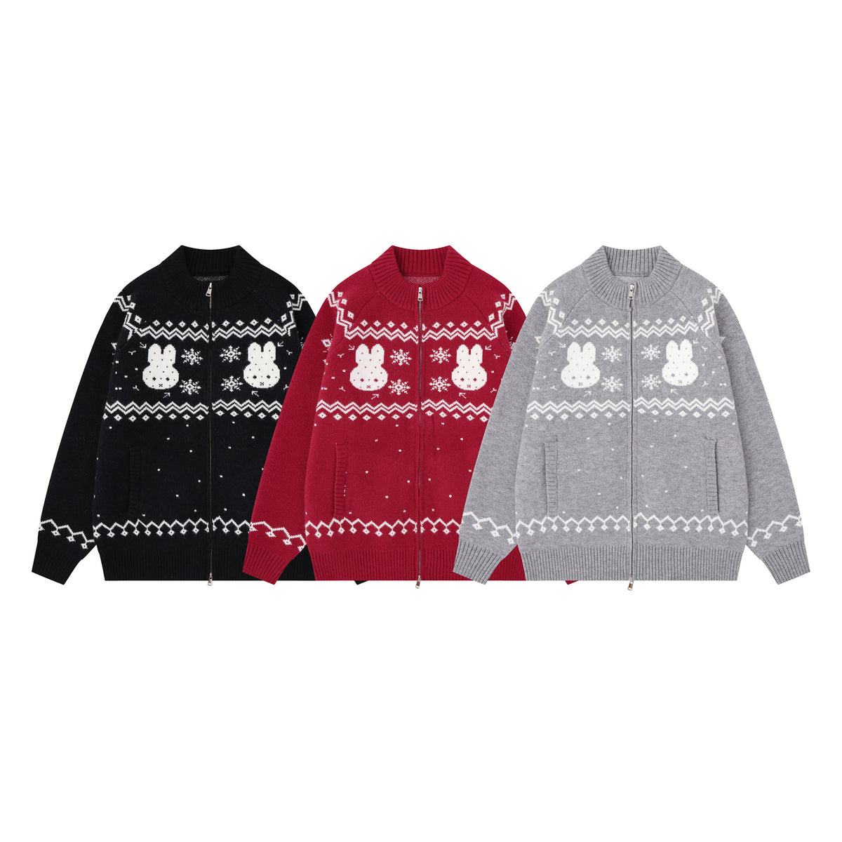 Rabbit Snowflake Knit Cardigan