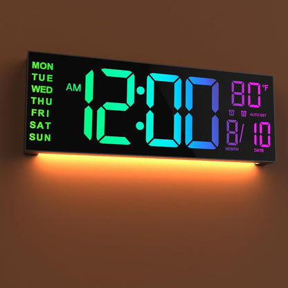 Large Digital Wall Clock with Remote Control