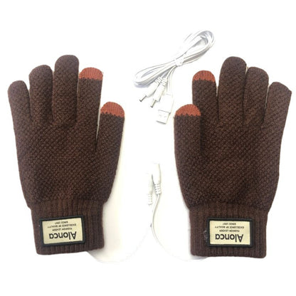 Men's knitted touchscreen electric heating gloves - view 2