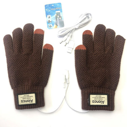 Men's knitted touchscreen electric heating gloves - view 6