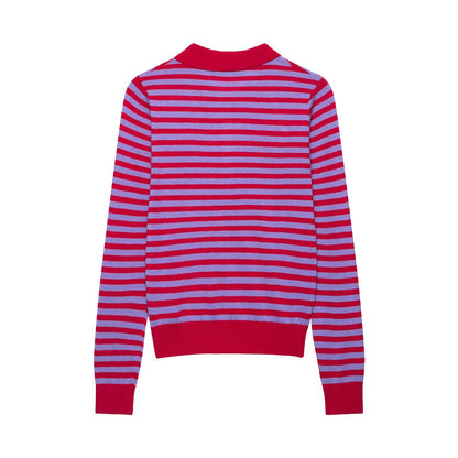 Contrasting striped top