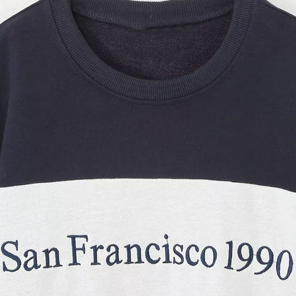 Simple and versatile text embroidered hoodie