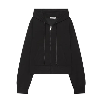 Zipper hooded double-sided fabric hoodie+pants set