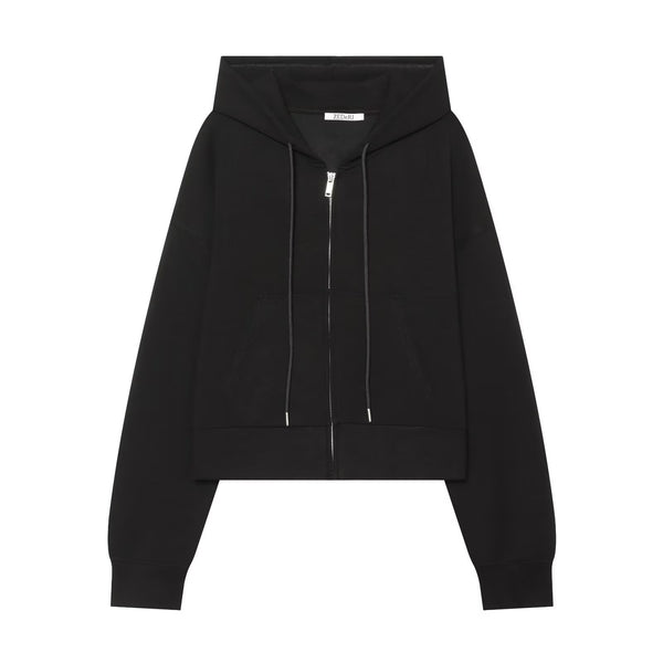 Zipper hooded double-sided fabric hoodie+pants set