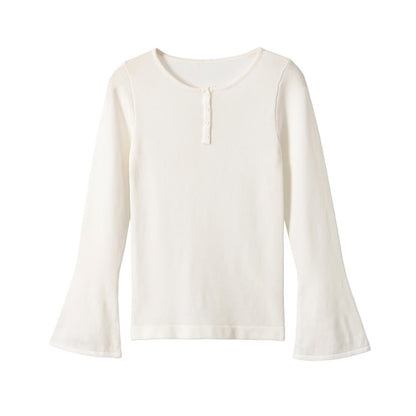 Horn long sleeved round neck knitted sweater