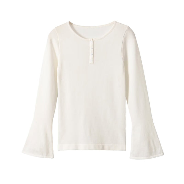 Horn long sleeved round neck knitted sweater