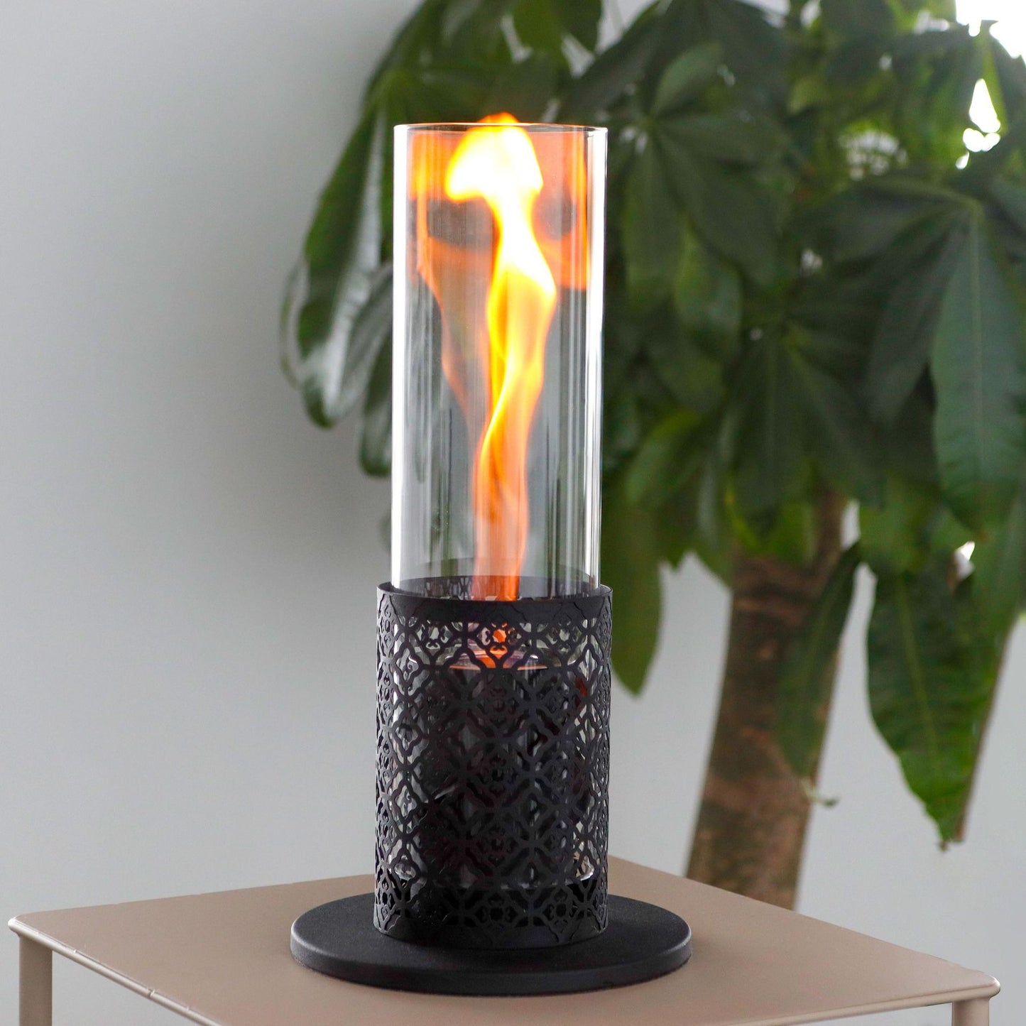 Cheminée circulaire petite torche enfichable flamme ouragan longue mèche lampe à alcool