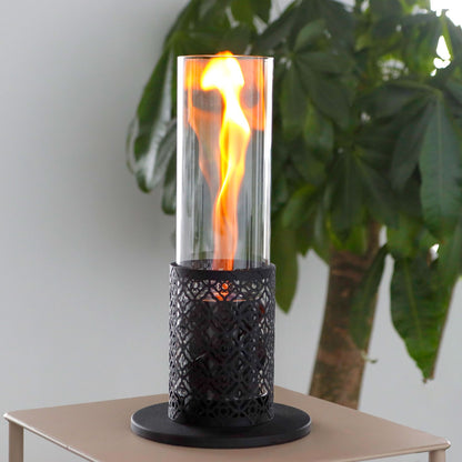 Cheminée circulaire petite torche enfichable flamme ouragan longue mèche lampe à alcool