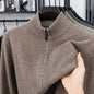 Wool Cardigan for Men, Knitted Sweater Coat, Casual Mid-Aged Men's Outerwear