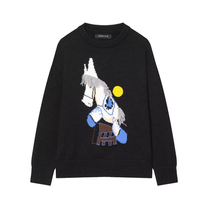Womens Embroidered Knitted Sweater