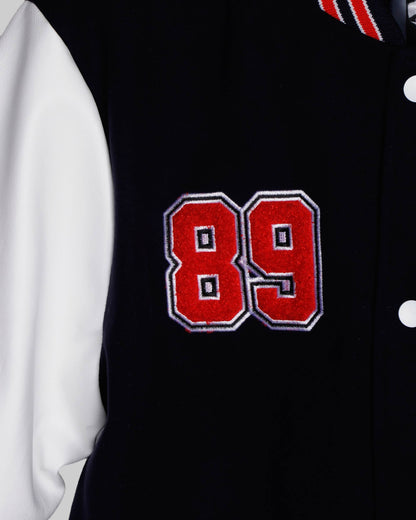 Blouson aviateur de baseball à manches contrastantes