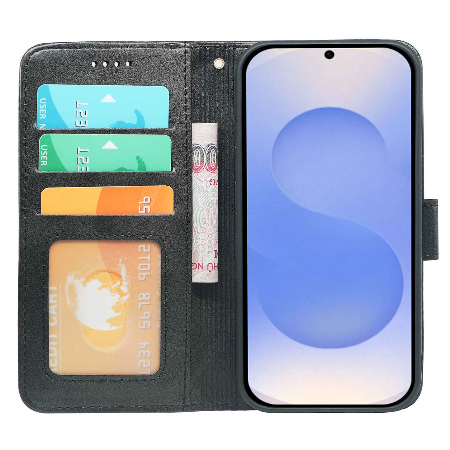 Étui portefeuille en cuir à rabat pour Samsung Galaxy S26 Series