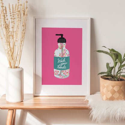WASH YOUR HANDS WILD MEADOW PRINT