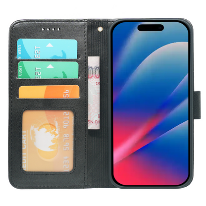 Coque Portefeuille en Cuir avec Étui à Rabat pour iPhone 17 Series