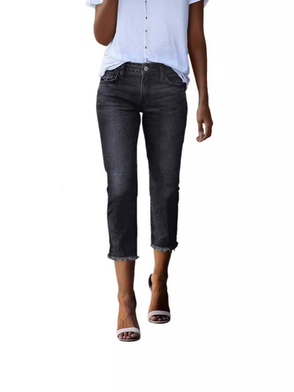 Womens Retro Slim-fit Stretch Jeans