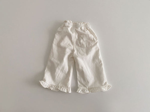 Pantalon décontracté rétro en dentelle à oreilles en bois pour bébés filles Printemps, pantalon large pour enfants, mode enfantine