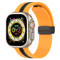Magnetic Buckle Striped Two-tone