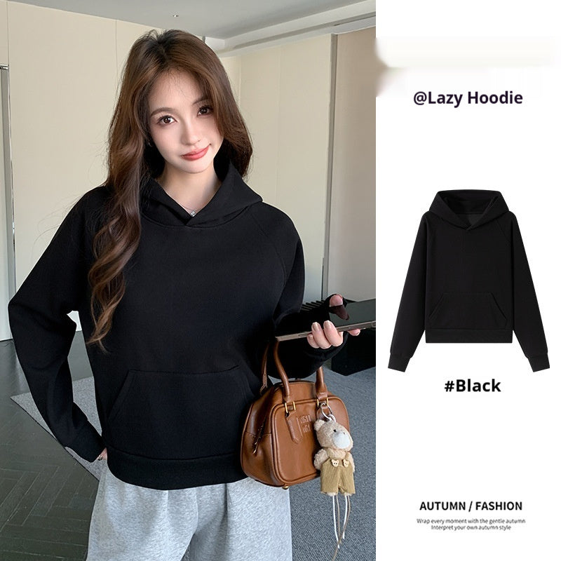 Women's Hooded Sweater Autumn And Winter Thickening Shoulder Casual