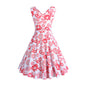 Retro Printed Maxi Sleeveless Dress Women