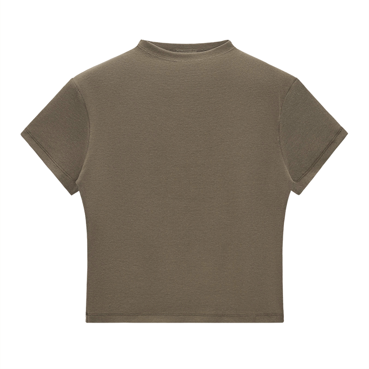 Womens Slim Fit Mock Neck T-Shirt