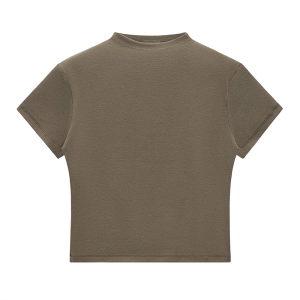 Womens Slim Fit Mock Neck T-Shirt