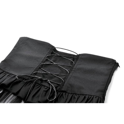 Jupe-Corset Superposée en Mesh et Similicuir Draven Dark in Love