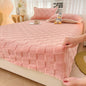 Milk Fiber Fitted Sheet Solid Color Tower Velvet Three-dimensional Carved