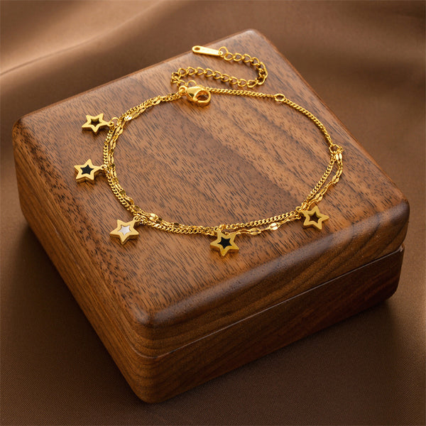 Double Layer Pentagram Titanium Steel Bracelet - Stuffs & Savers