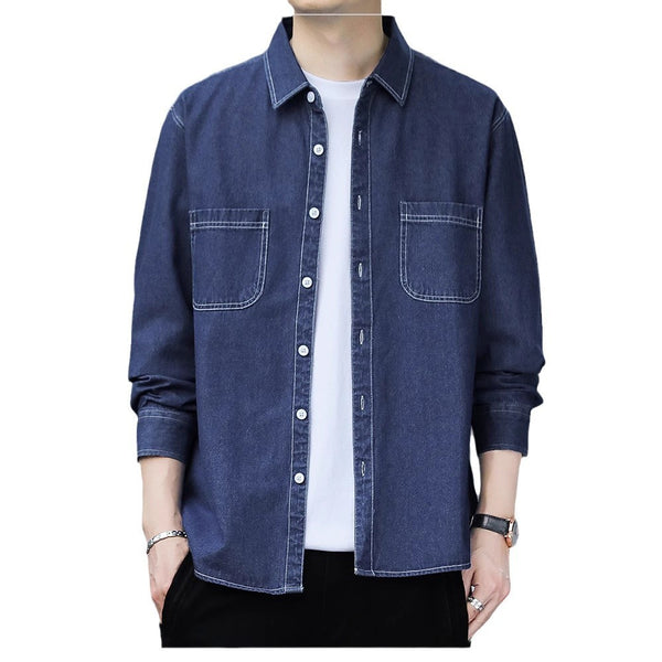 Men's Denim Long Sleeve Shirt Casual