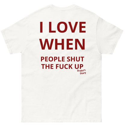Women’s “Shut Up” Letter Print T-Shirt – Bold Graphic Short Sleeve Tee