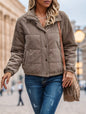 Zip Up Snap Button Padded Coat Clothes