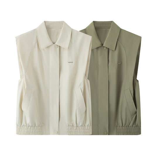 Women's Casual Sleeveless Vest Coat and shorts