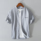 Stripes Short Sleeve Embroidered Shirt