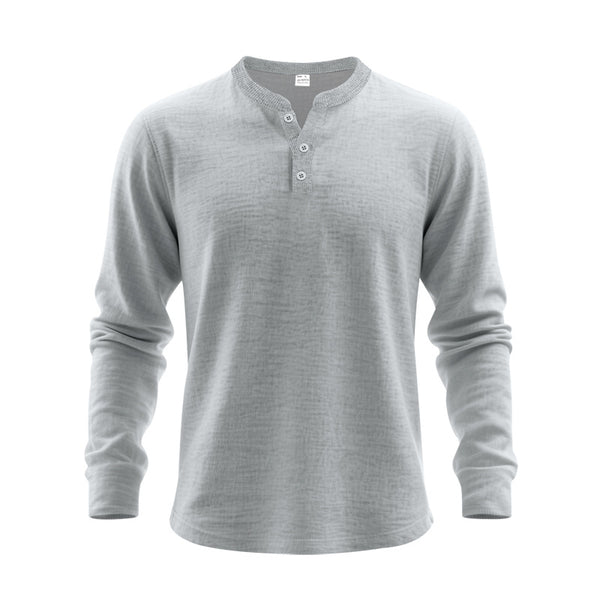 Chemise Henley ample à manches longues pour hommes