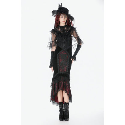 Dark in Love Gothic Elegant Velvet Mermaid Skirt