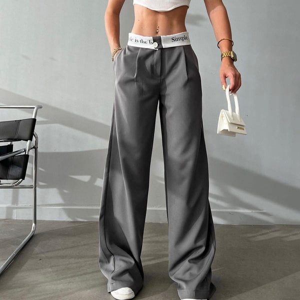 Knitted High Waist Loose Trousers